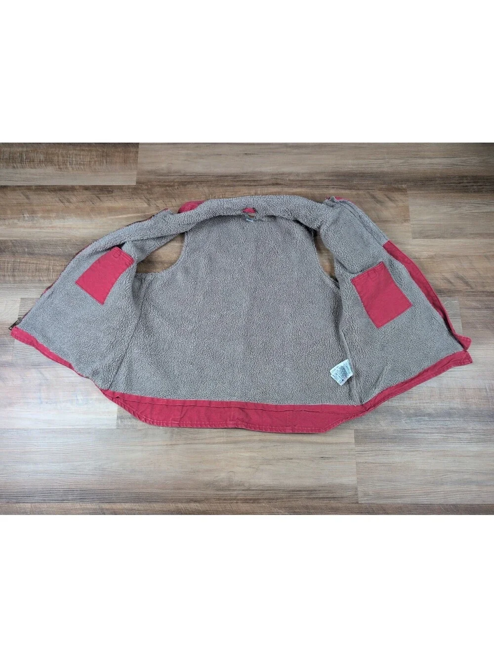 Vintage Carhartt Women’s WV001 624 Sherpa Lined Crabapple Pink Vest Size XL